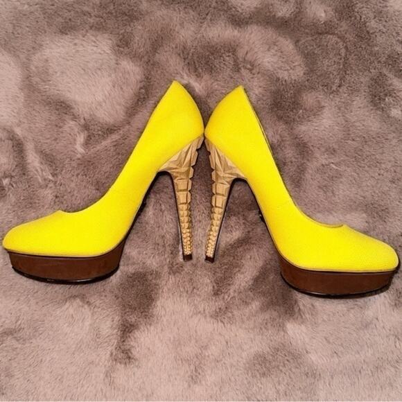 Rachel Roy Yellow Platform KEEDAN Size 7 - Picture 1 of 7